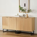 EYYTHUNG Fluted Storage Cabinets Set of 2, Sideboard Buffet Cabinet Modern by EYYTHUNG