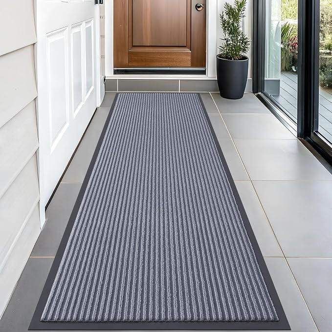 OLANLY Front Door Mat 59x20, Waterproof Heavy-Duty Indoor Outdoor Doormat | Ash by OLANLY