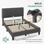 Novilla Queen Size Bed Frame Upholstered Platform Queen Bed Frame - Image 6