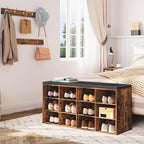HOOBRO Shoe Storage Bench with Cushion, 39.4" L Entryway Bench with 12 Cubbies - Image 5