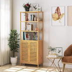 HIFIT Tall Bathroom Storage Cabinet, Corner Tall Cabinets Freestanding - Image 8