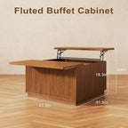 4-Piece Fluted Living Room Set Includes 31.5" Fluted Lift Top Coffee Table - Image 4