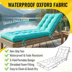 72x21 Inch Folding Chaise Lounge Cushion Quick Dry - Image 2