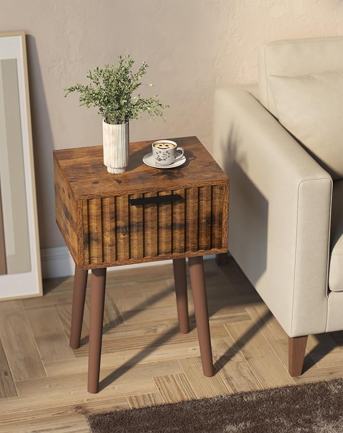 YMYNY Fluted Nightstand Set of 2, Small End Table, Modern Coffee Table - Image 6