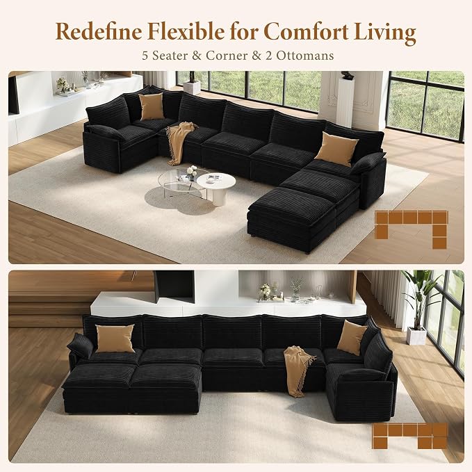 Vesgantti Large Modular Sectional Sofa, Big Comfy Cloud Couch - Image 7