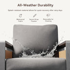 Aoxun Aluminum Outdoor Patio Furniture Set, 2 Seats Metal Sectional Patio - Image 4