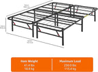 Amazon Basics Bed Frame with Ample Underbed Storage, Foldable Metal Platform - Image 3