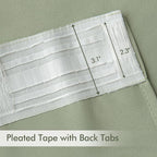 MIULEE Sage Green Back Tab Blackout Curtains 52x84 Inch Length 2 Panels Set | - Image 4