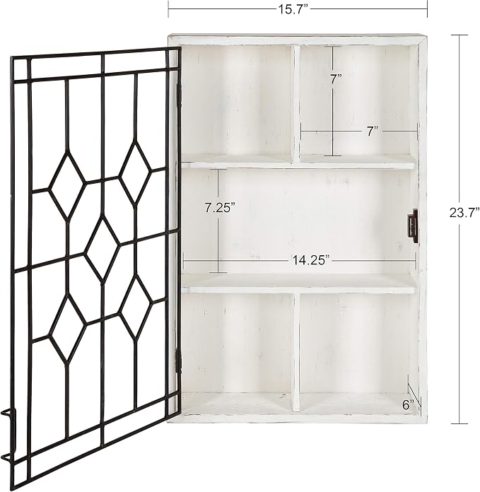 Kate and Laurel Megara Decorative Wooden Wall Hanging Curio Cabinet - Image 3