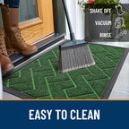 OLANLY Front Door Mat Outside 59x34, All-Season Absorbent Rubber Doormat | Green - Image 6