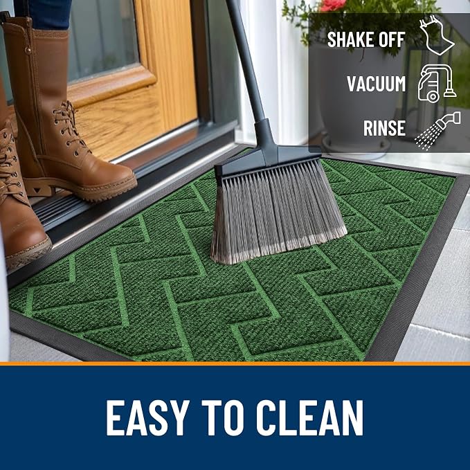 OLANLY Front Door Mat Outside 29.5x17, All-Season Absorbent Rubber Doormat | - Image 6