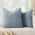 MIULEE Dusty Blue Decorative Throw Pillow Covers by MIULEE