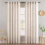 MIULEE Natural White Linen Curtains 52x84 Inch Long - Image 2