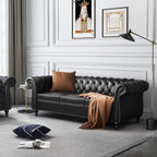 Chesterfield 3 Seater Sofa, Modern Leather Tufted Couch 3 Seater - Image 3
