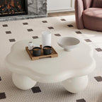 35" Cloud Coffee Table with 3 Ball Legs, Modern Minimalist Petal Center Table - Image 4
