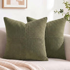 Fancy Homi 2 Packs Olive Green Samll Decorative Throw Pillow Covers 12x12 Inch by Fancy+Homi