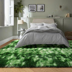 Fluffy Moss Green Area Rugs for Bedroom Living Room 4x6 Ft, Non-Slip Carpet | - Image 6
