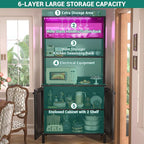 Aheaplus Bar Cabinet with Power Outlets, Coffee Bars Station - Image 7