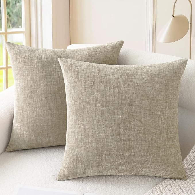 CaliTime Decorative Couch Throw Pillow Covers 20 X 20 Inches Light Taupe | Pack by CaliTime