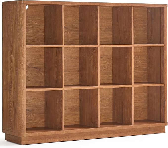Joaxswe 12 Cube Storage Organizer, Wood Floor Standing 3-Tier Cubby Bookcase by Joaxswe