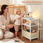 MISSLO Toddler Nightstand with Storage Basket Kids Night Stand with Large - Image 3