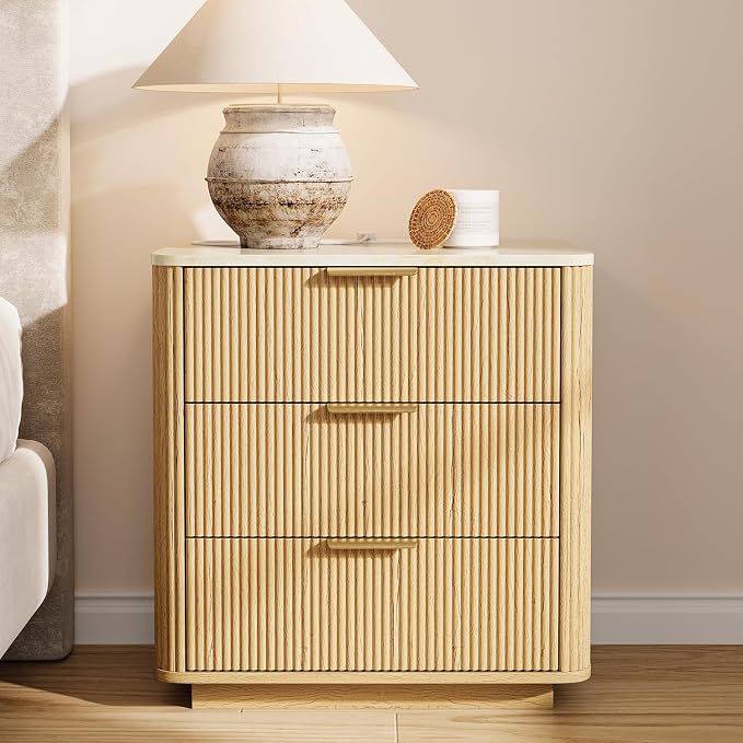 Fluted Nightstand Set of 2 - Image 2