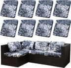 8Pcs Outdoor Cushion Covers, Elastic Patio Cushion Covers | Washable, by dreahoteztil