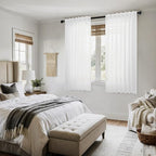 MIULEE White Linen Curtains Short 45 Inch Long 2 Panels - Image 6