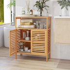 Giantex Storage Cabinet, Bamboo Bathroom Floor Cabinet - Image 2