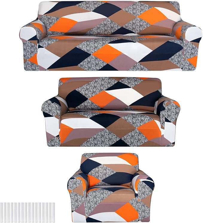 Peryiter 3 Pcs Couch and Loveseat Covers Set Sofa Cover by Peryiter