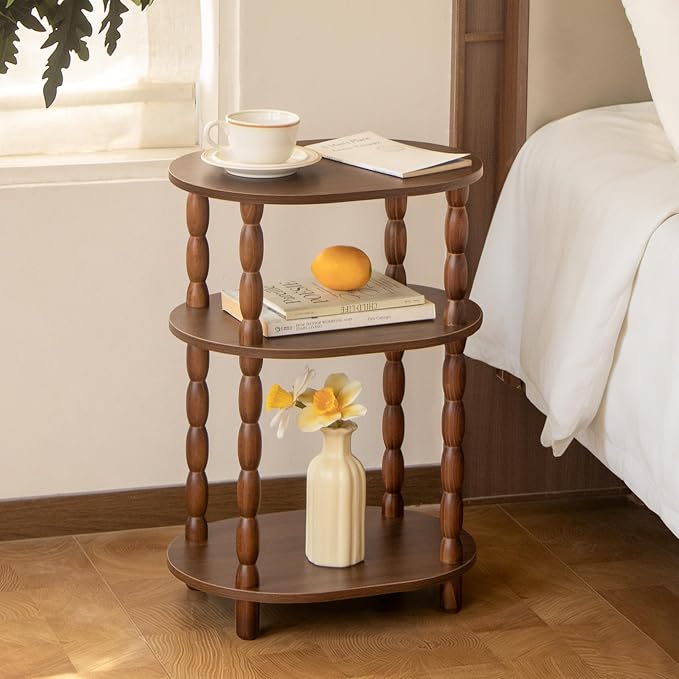 MaxSmeo Small Side Table with Charging Station, 3-Tier Small End Table with USB - Image 8