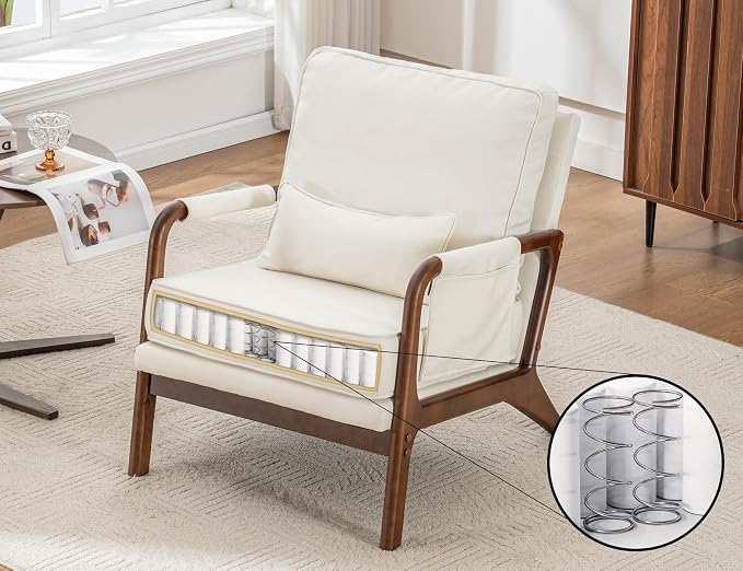 Mid Century Modern Chair, Upholstered Lounge Arm Chair - Image 6