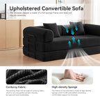 Convertible Sleeper Bed with 2 Cylindrical Pillow, Comfy Foldable Bed - Image 9