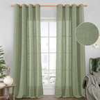 Living Room Linen Curtains 95 Inch by LAMIT