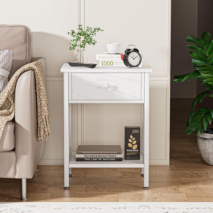 VECELO Nightstands Set of 2, Modern Bedside End Tables, Night Stands - Image 4