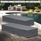 Waterproof Patio Lounge Chair Cover 2 Pack Outdoor Chaise Lounge Covers 600D - Image 6