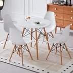 5-Piece Round Dining Table Set, Small 35.5" Kitchen Table Chairs Set of 4 Space - Image 6