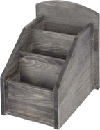 MyGift Rustic Dark Gray Wood Remote Control Holder Organizer Caddy - Image 9