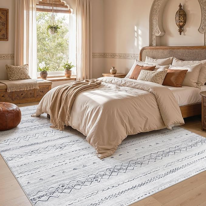 cotiled Boho 8x10 Area Rugs for Living Room: Large Moroccan Washable Rug | - Image 5