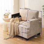 Oversized Accent Chair with Armrest Organizer, Comfy Living Room Chairs with - Image 2