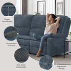 Yolsali Manual Reclining Sectional Sofa Set, 4 Seats Soft Fabric Recliner - Image 5