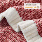 Snuggle Sac Christmas Red Blanket Twin Size, Ultra Soft Warm Fuzzy Knit Blanket - Image 4