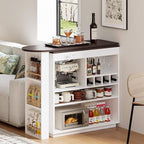 ModernMate Bar Cabinet with Storage 360° Rotating Home Bar Table with Power - Image 7