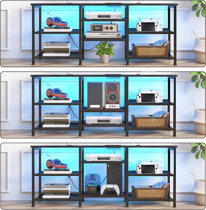 YGEOMER Entertainment Center for TVs Up to 55 Inch, Entertainment Stand - Image 3