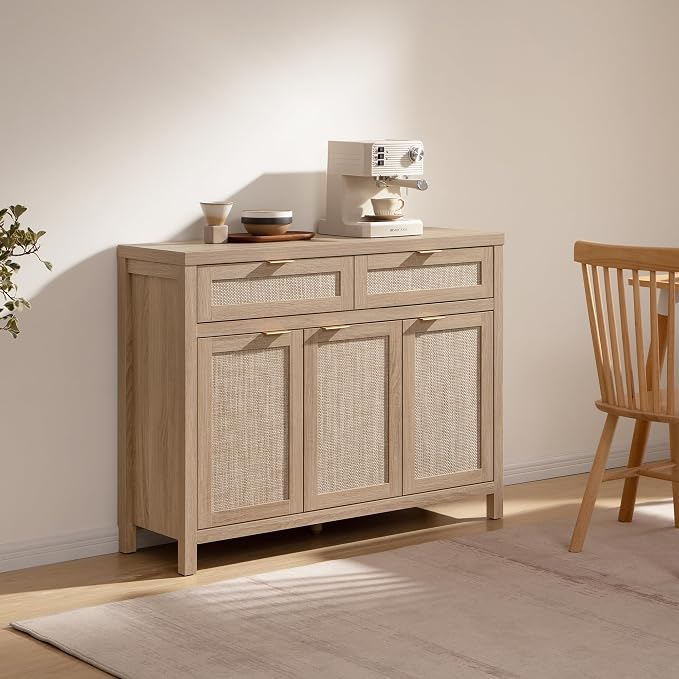 SICOTAS Rattan Sideboard Buffet Cabinet - Image 3