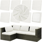 8Pcs Outdoor Cushion Covers, Elastic Patio Cushion Covers | Washable, by dreahoteztil