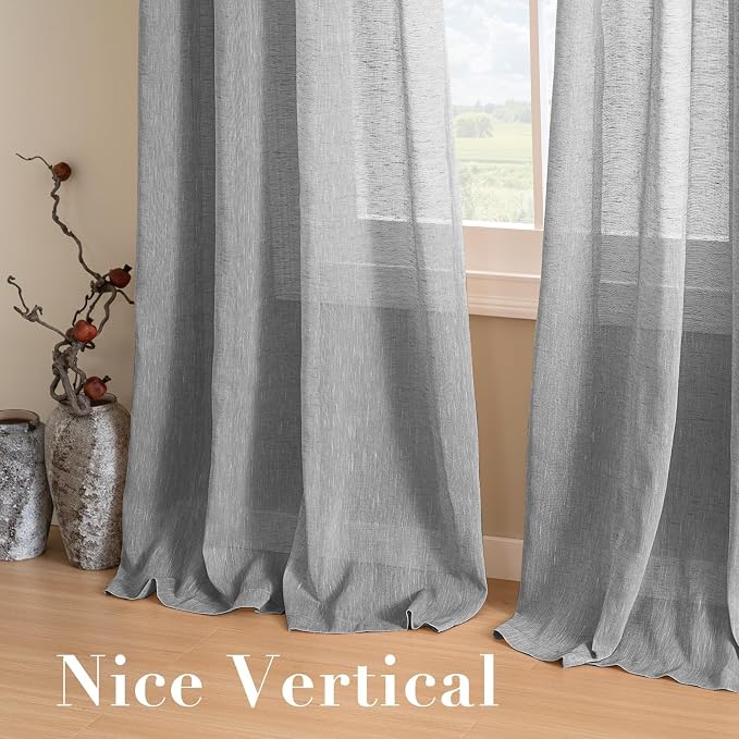 H.VERSAILTEX Linen Curtains Flax Linen Blended Curtain Panels - Image 7