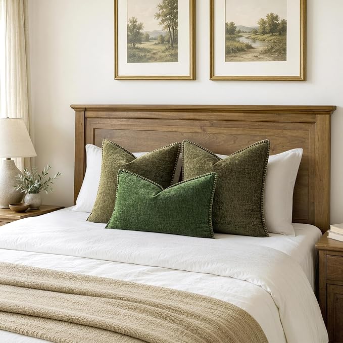 MIULEE Decorative Couch Throw Pillow Covers 16x16 Inch Olive Green 2 Pack | - Image 6