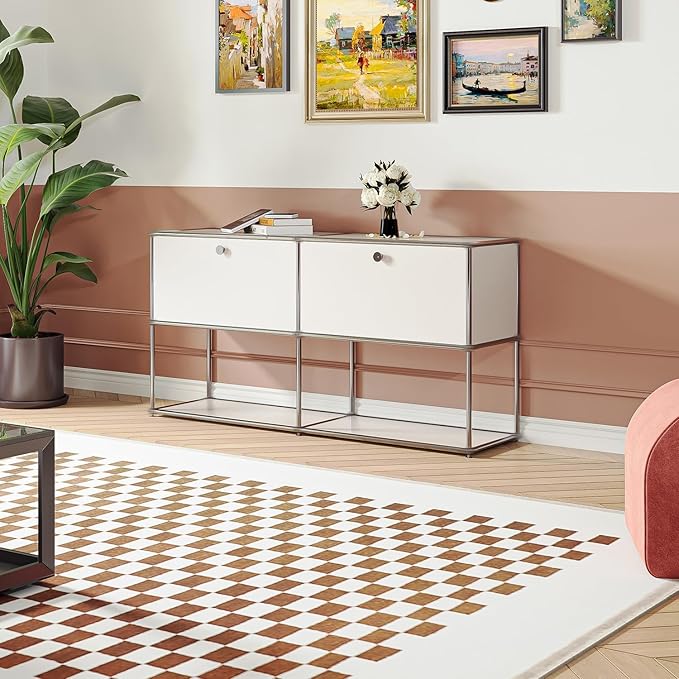 Modern Storage Cabinet Sideboard Versatile Free-Standing Organizer Cabinets - Image 4