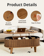 Oval Lift Top Coffee Table - Image 3